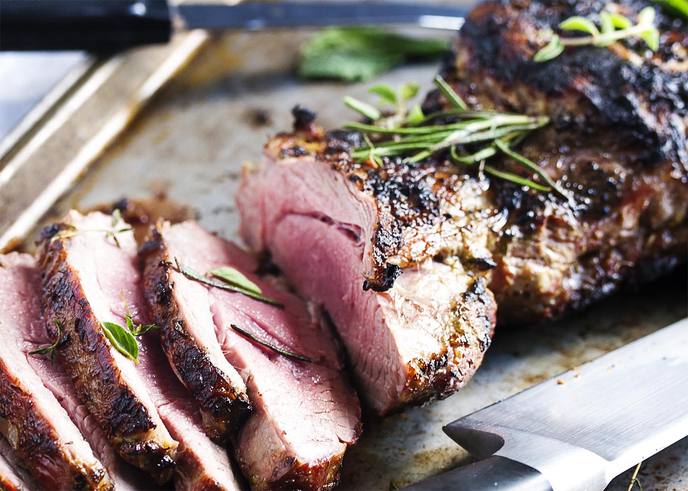 Grilled Butterflied Leg of Lamb with a Herb Rub  Just a Little Bit of  