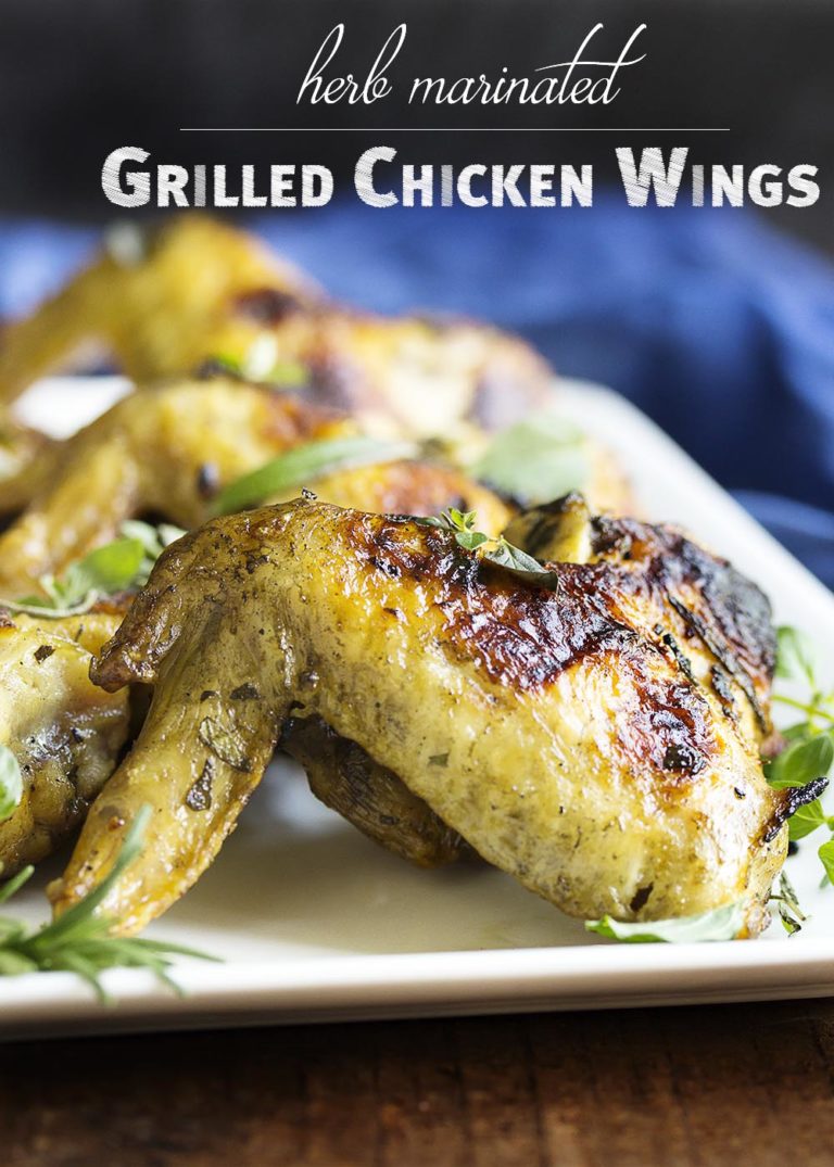 Herb Marinated Grilled Chicken Wings Just a Little Bit of Bacon