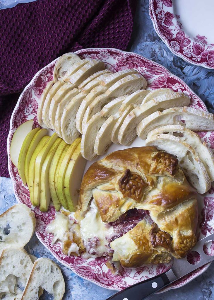 Baked Brie in Puff Pastry with Jam