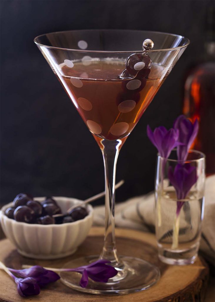 Classic Manhattan Cocktail with Amarena Cherries