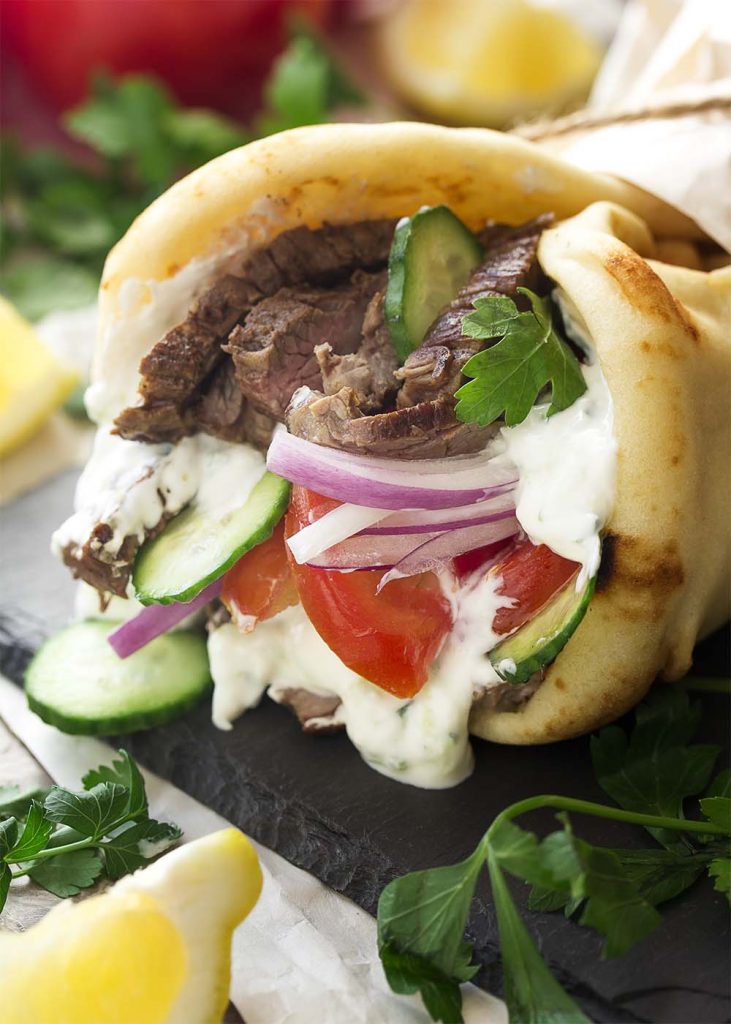 Grilled Skirt Steak Gyros Just a Little Bit of Bacon