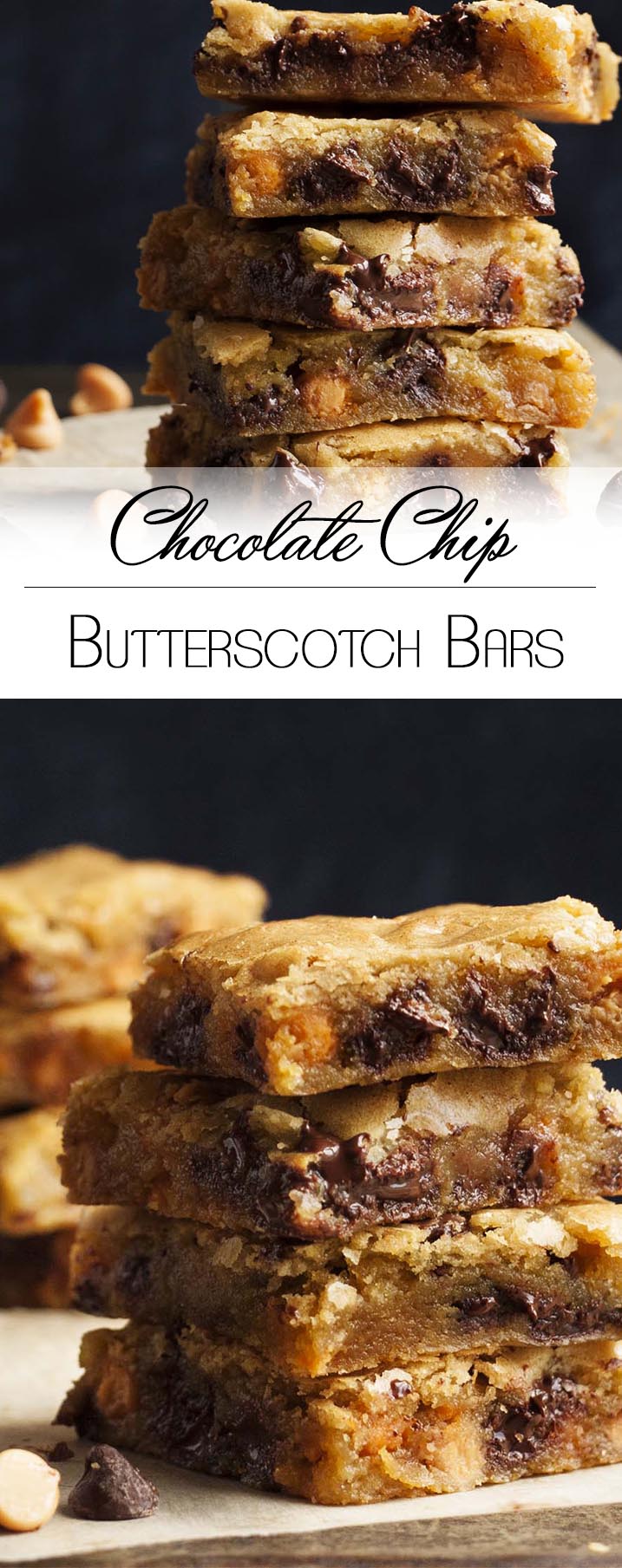 Chocolate Chip Butterscotch Bars - These one bowl bars have all the comfort of an old-fashioned butterscotch bar and the added pleasure of gooey chocolate chips in every bite. | justalittlebitofbacon.com
