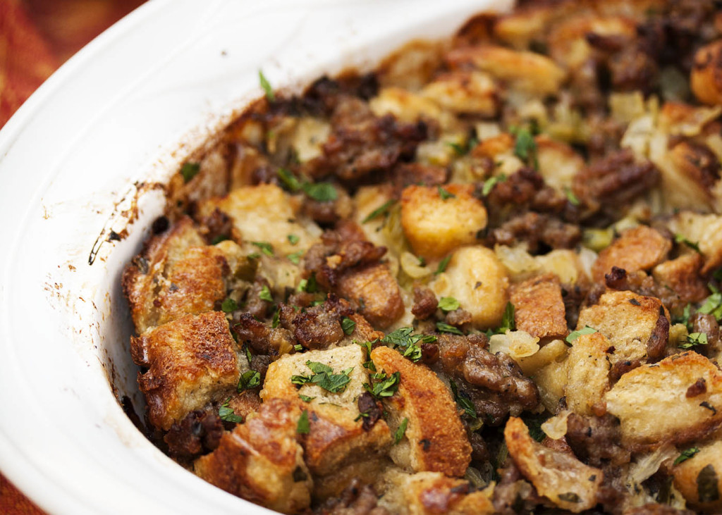 My Favorite Sausage Bread Stuffing Just a Little Bit of Bacon