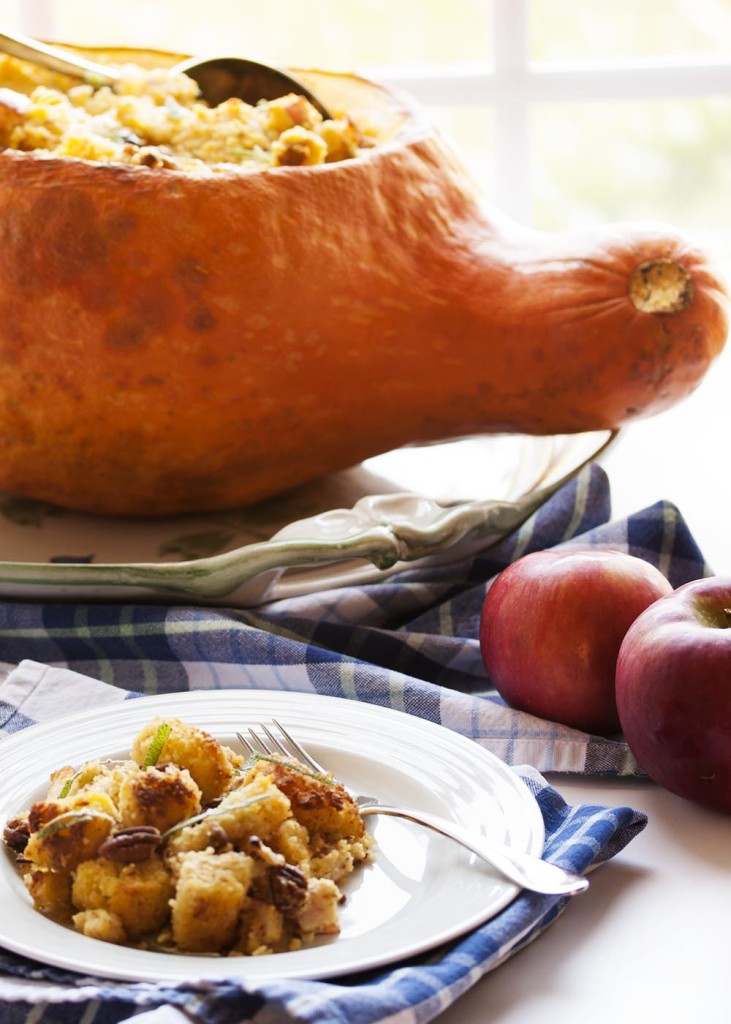 How Do I Cook This? Hubbard Squash with Cornbread Stuffing Just a
