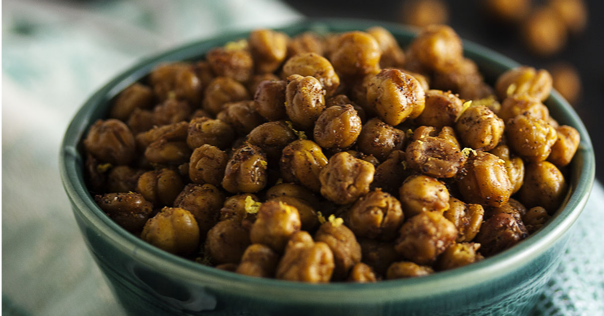 Spiced Dry Roasted Chickpeas - Just a Little Bit of Bacon