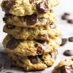 Here is the best recipe for chewy, gooey, cherry studded one bowl chocolate oatmeal cookies! It's so easy to make that you'll want to bake them right now. And you should because they are as delicious as they are easy. | justalittlebitofbacon.com
