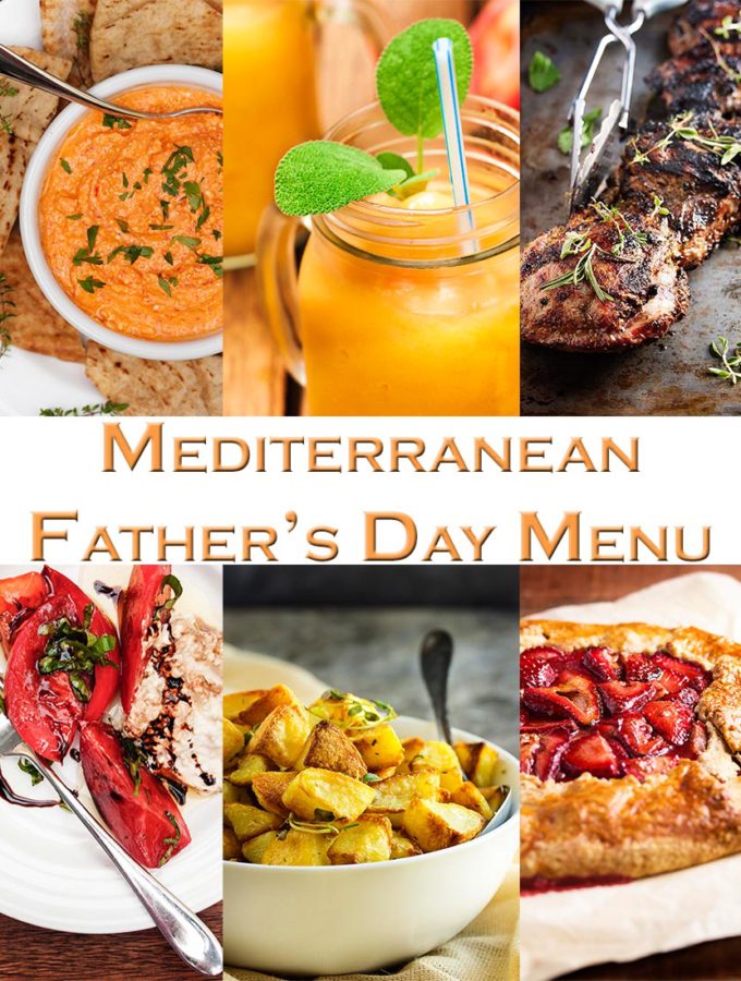 Mediterranean Inspired Father's Day Menu - Everything you need from appetizer to cocktails to dessert for celebrating Father's Day with this Mediterranean Menu. | justalittlebitofbacon.com
