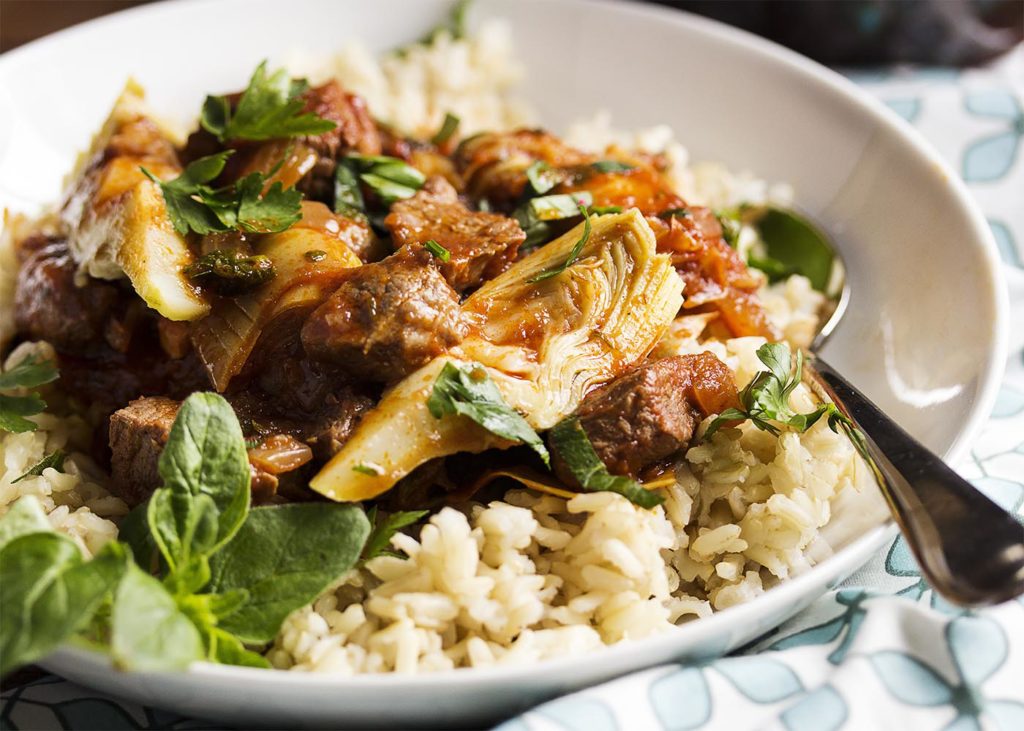 Greek Lamb and Artichoke Stew Just a Little Bit of Bacon