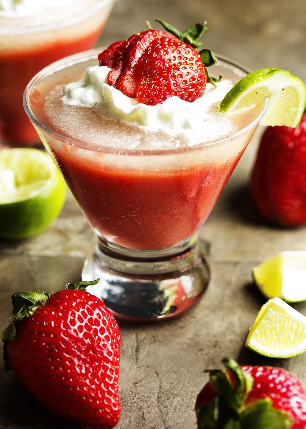 Layered Frozen Strawberry and Lime Daiquiri - Just a Little Bit of Bacon