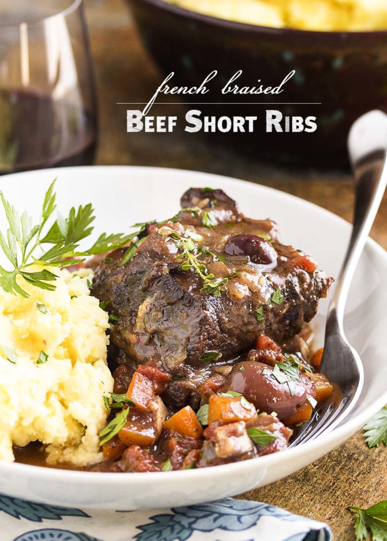 Short Rib French Style French Short Ribs Braised in Red Wine - Just a Little Bit of Bacon