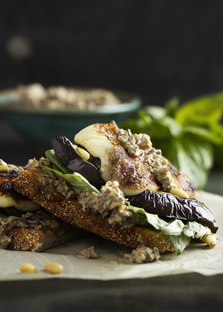 Grilled Eggplant and Halloumi Sandwich Just a Little Bit of Bacon