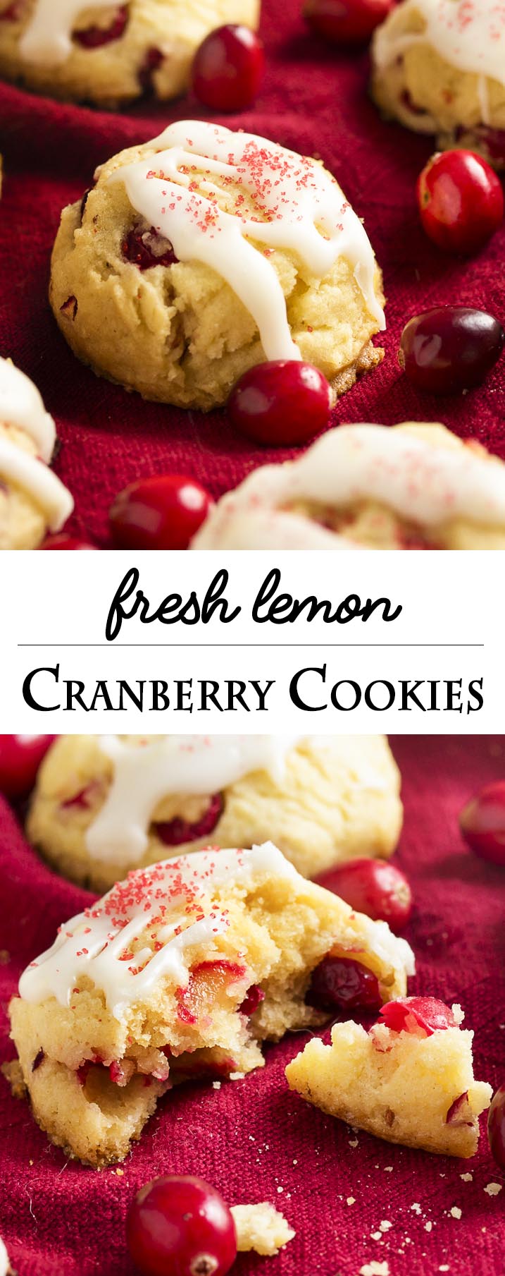 The fresh cranberries in these fresh cranberry cookies give them such a bright and zingy flavor which is completely different from dried cranberries! Don't just use fresh cranberries for sauce. Make cookies! | justalittlebitofbacon.com