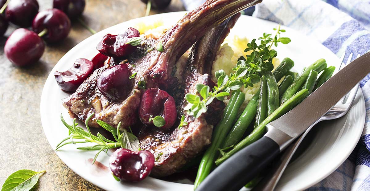 Grilled Lamb Chops With A Fresh Cherry Port Sauce Just A Little Bit 