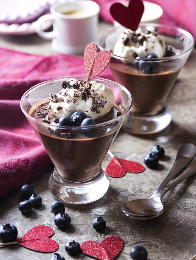Dark chocolate panna cotta is a rich, but simple, Italian dessert made from cream, gelatin, and bittersweet chocolate. Full of intense chocolate flavor, it's great for dinner parties, Valentine's day, or any day you need chocolate.