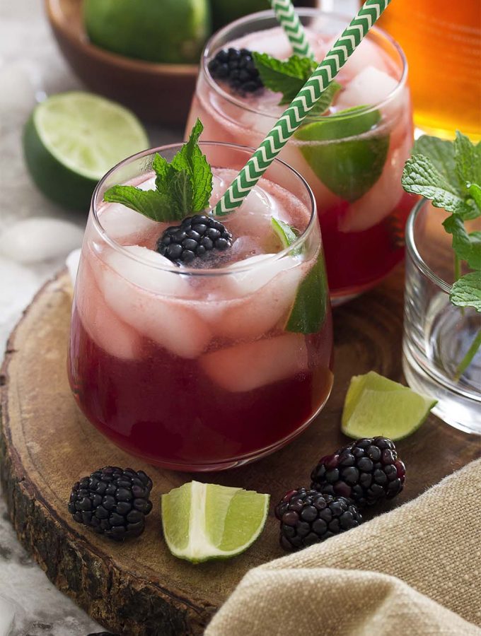 For an easy and refreshing summer cocktail bring together mint, lime juice, and rum along with fresh blackberries for a blackberry mojito! Great for a party or a warm evening on the deck.