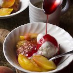 Toasted Pound Cake with Peach Topping