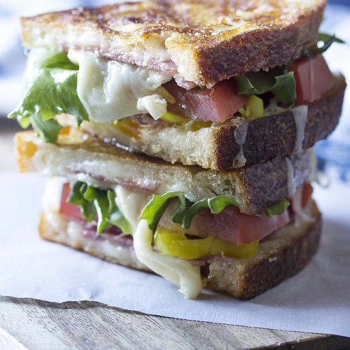 Cheddar, Apple, and Roast Beef Panini Just a Little Bit of Bacon