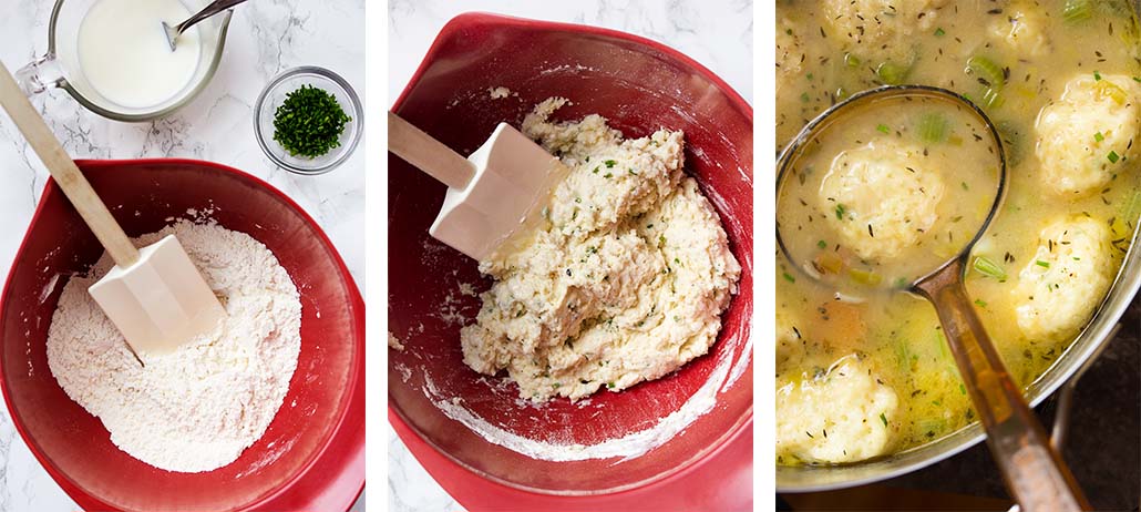 Step by step on how to make the biscuits.