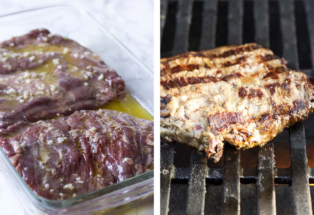 Step by step on how to make the steak.
