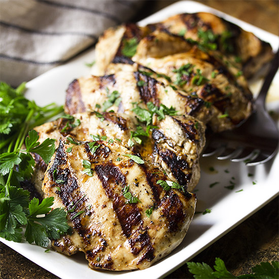 Grilled Balsamic Marinated Chicken - Just a Little Bit of Bacon