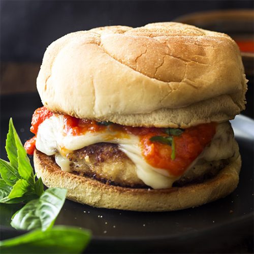 Crispy Juicy Chicken Parmesan Burgers Just a Little Bit of Bacon