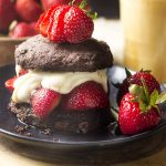Chocolate Strawberry Shortcake with Bourbon Cream