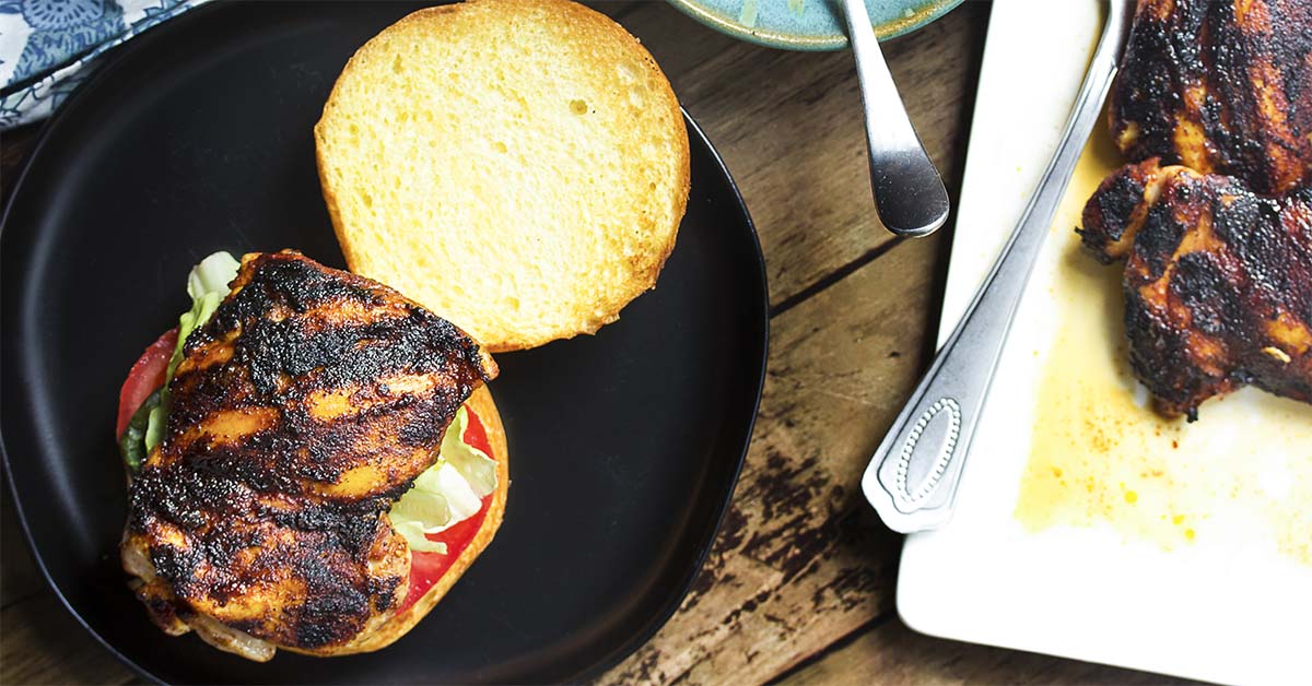 Spicy Grilled Chicken Sandwiches - Just a Little Bit of Bacon